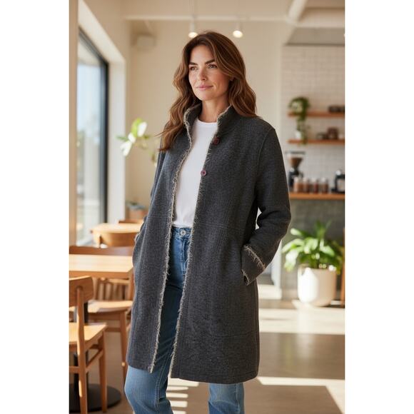 Orvis Wool Coat Knit Vintage Lined Jacket Lambswool - Picture 12 of 12